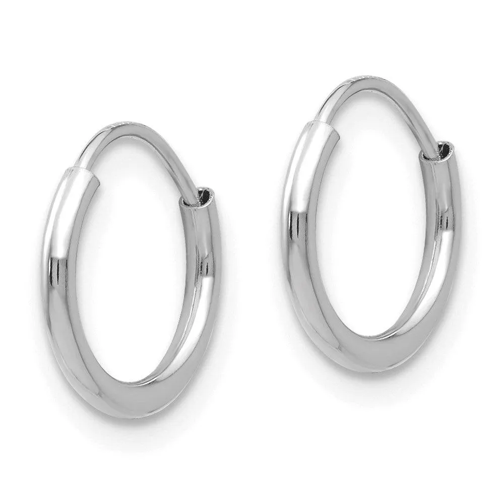 Madi K Kid's 14k White Gold  Endless Hoop 3 Pair Earring Set