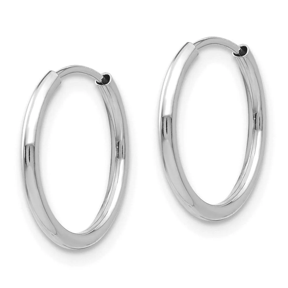 Madi K Kid's 14k White Gold  Endless Hoop 3 Pair Earring Set