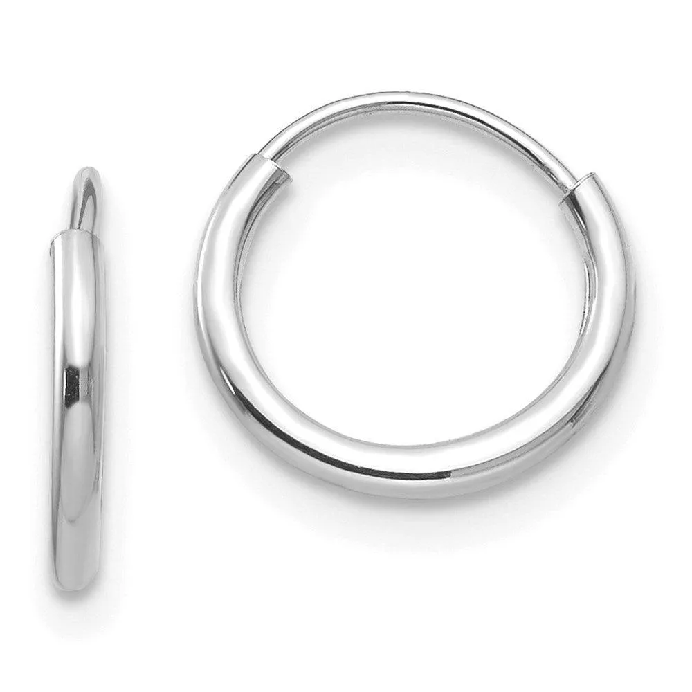 Madi K Kid's 14k White Gold  Endless Hoop 3 Pair Earring Set