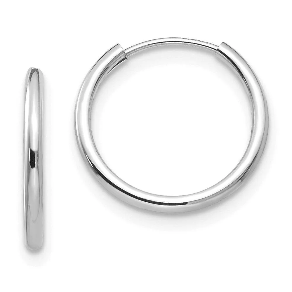 Madi K Kid's 14k White Gold  Endless Hoop 3 Pair Earring Set