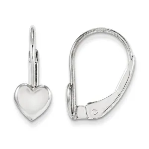 Madi K Kid's 14k White Gold  Heart Leverback Earrings