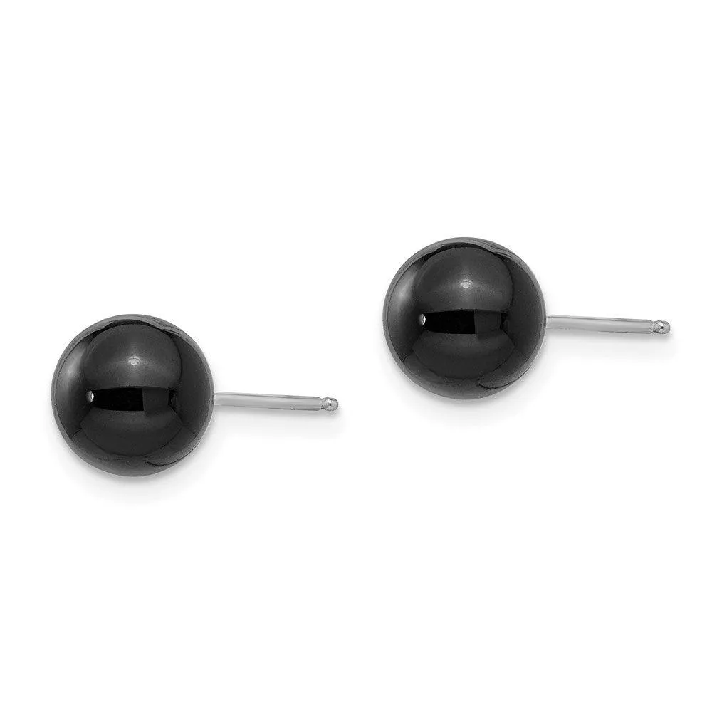 Madi K Kid's 14k White Gold  Onyx Bead Earrings