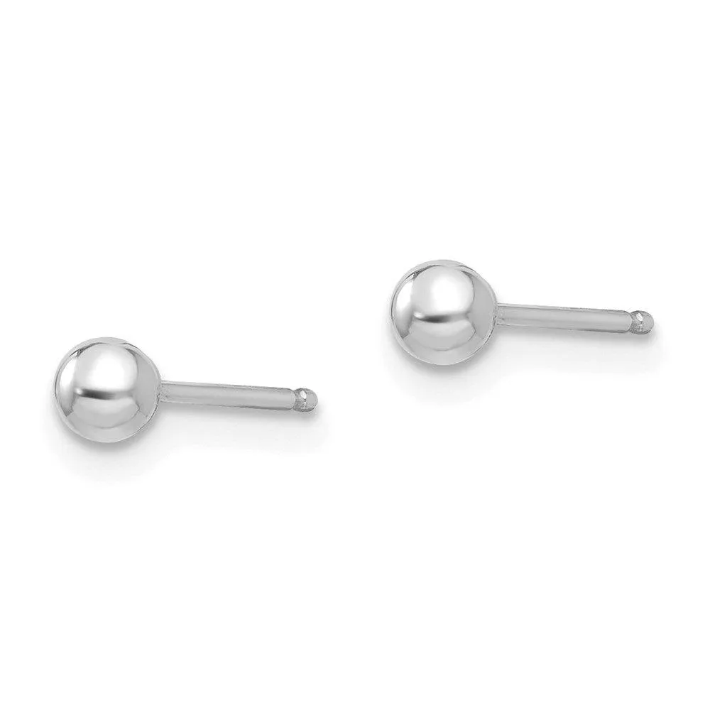 Madi K Kid's 14k White Gold  Polished 3mm Ball Post Earrings