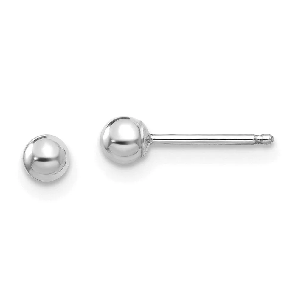 Madi K Kid's 14k White Gold  Polished 3mm Ball Post Earrings