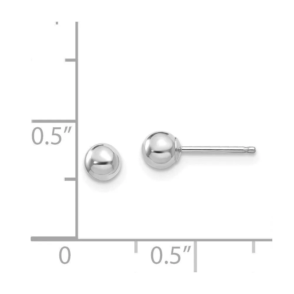 Madi K Kid's 14k White Gold  Polished 4mm Ball Post Earrings