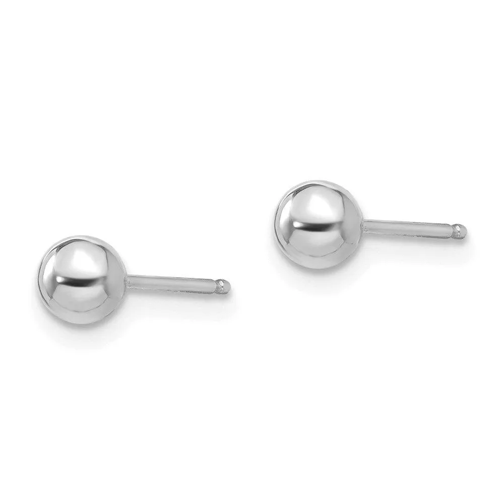 Madi K Kid's 14k White Gold  Polished 4mm Ball Post Earrings