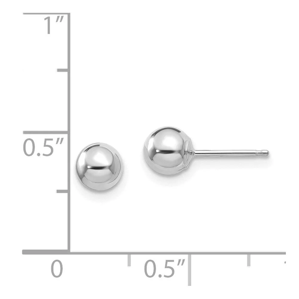 Madi K Kid's 14k White Gold  Polished 5mm Ball Post Earrings