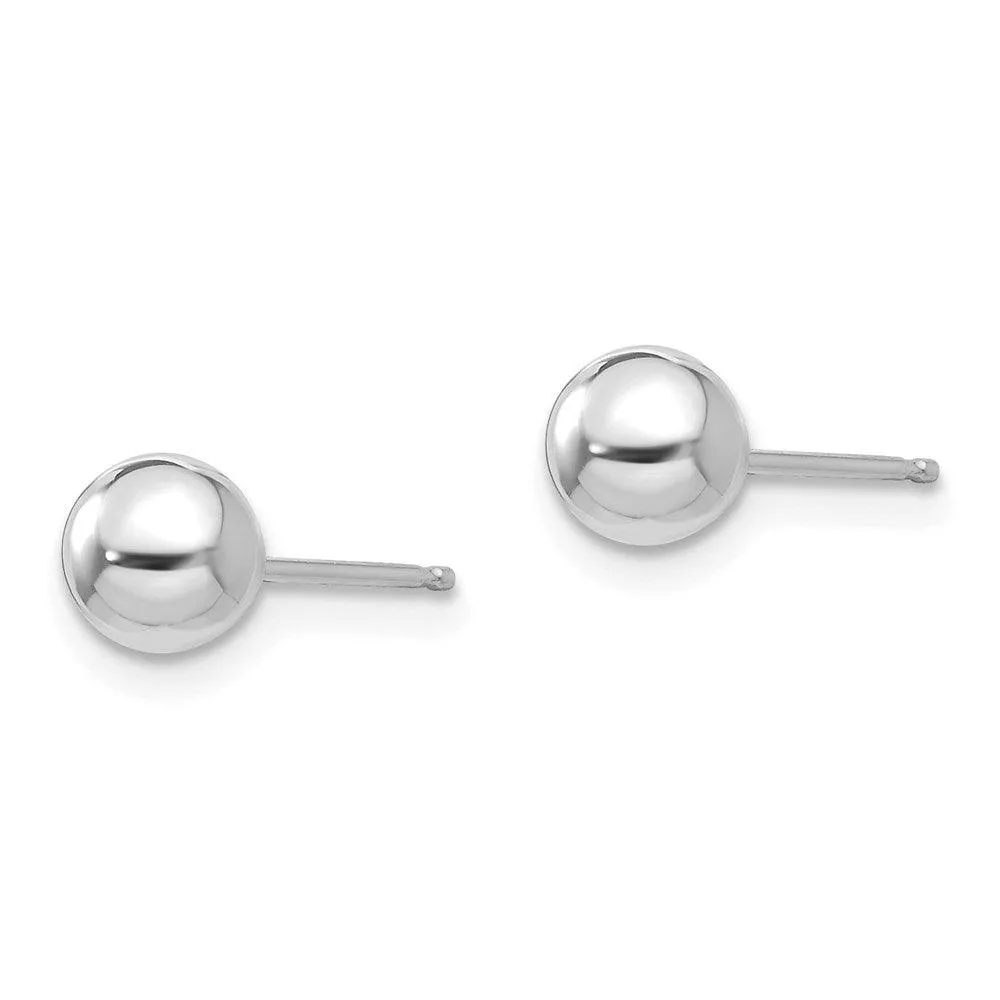 Madi K Kid's 14k White Gold  Polished 5mm Ball Post Earrings