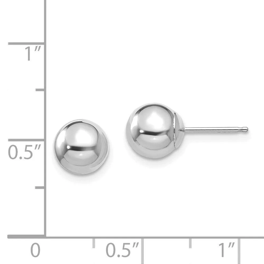 Madi K Kid's 14k  White Gold Polished 7mm Ball Post Earrings