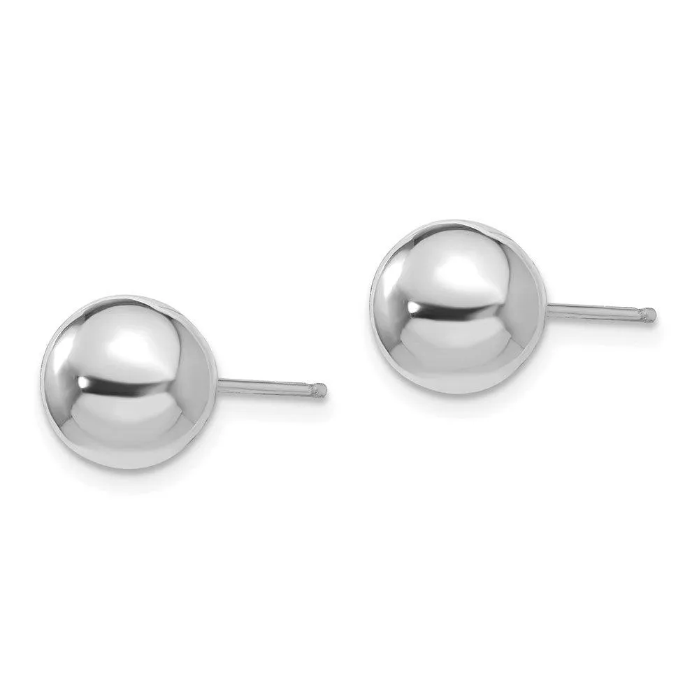 Madi K Kid's 14k White Gold  Polished 8mm Ball Post Earrings
