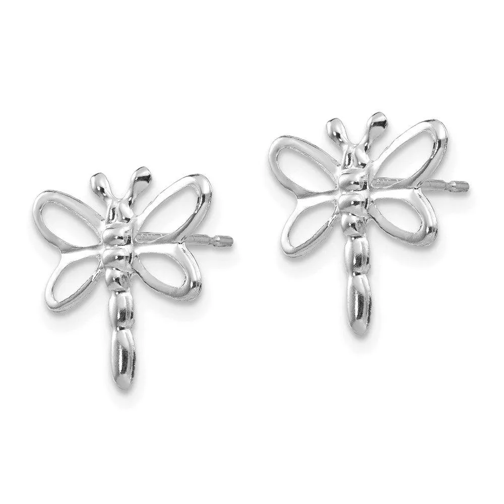 Madi K Kid's 14k White Gold  Polished Dragonfly Earrings