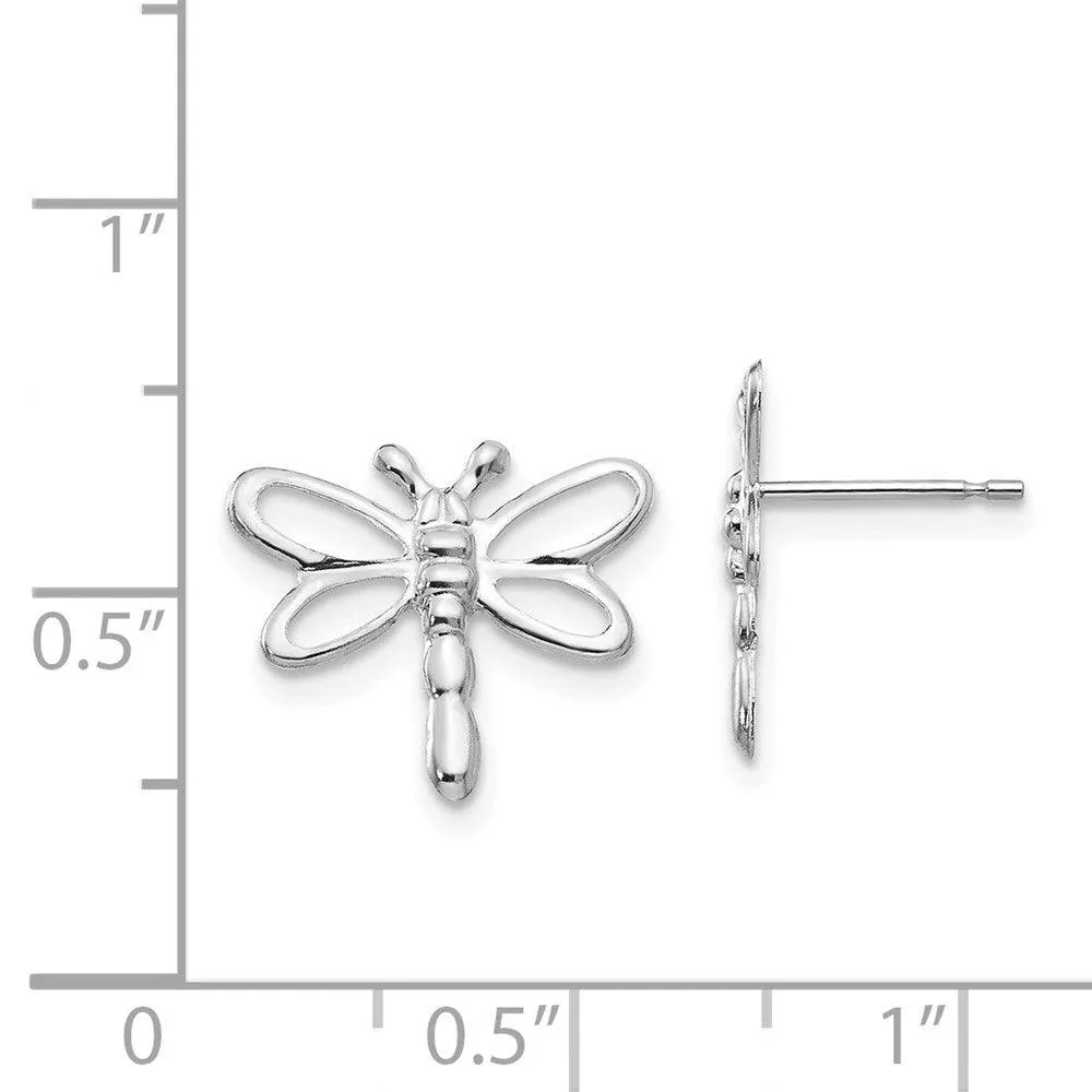 Madi K Kid's 14k White Gold  Polished Dragonfly Earrings
