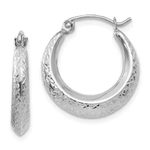 Madi K Kid's 14K White Gold  Textured Hollow Hoop Earrings