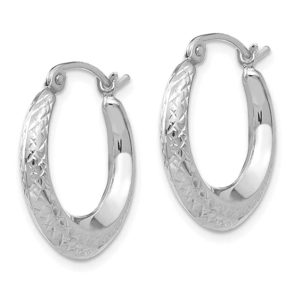 Madi K Kid's 14K White Gold  Textured Hollow Hoop Earrings