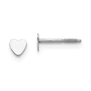 Madi K Kid's 14k White Gold  Tiny Heart Baby Post Earrings