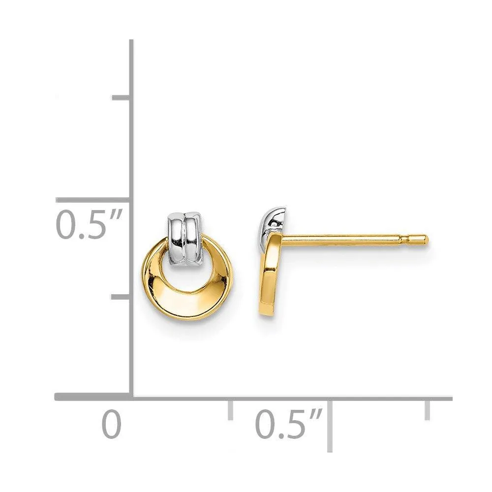 Madi K Kid's 14k w/Rhodium  Circle Post Earrings