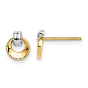 Madi K Kid's 14k w/Rhodium  Circle Post Earrings