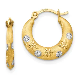 Madi K Kid's 14K  w/Rhodium Hoop Earrings