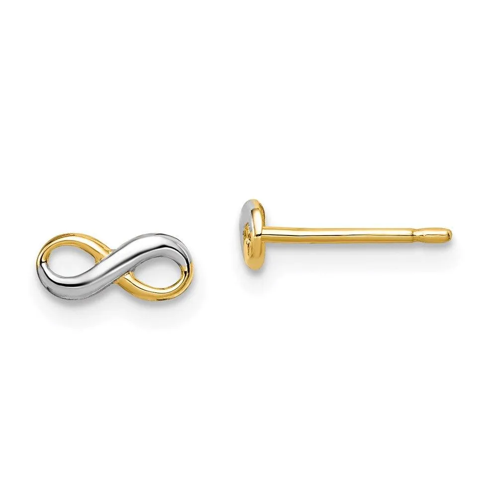 Madi K Kid's 14k w/Rhodium  Infinity Post Earrings