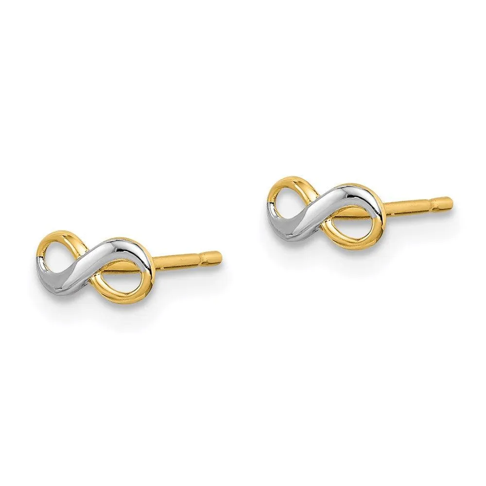 Madi K Kid's 14k w/Rhodium  Infinity Post Earrings
