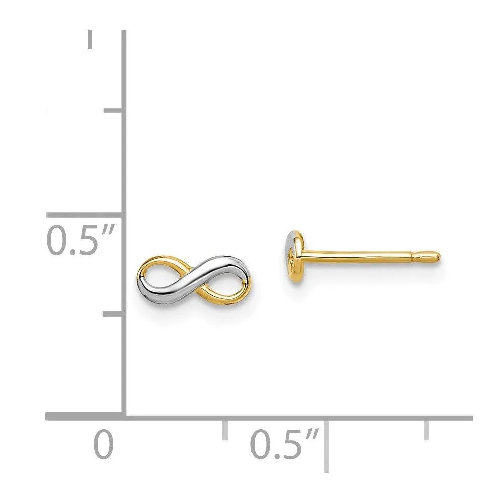 Madi K Kid's 14k w/Rhodium  Infinity Post Earrings