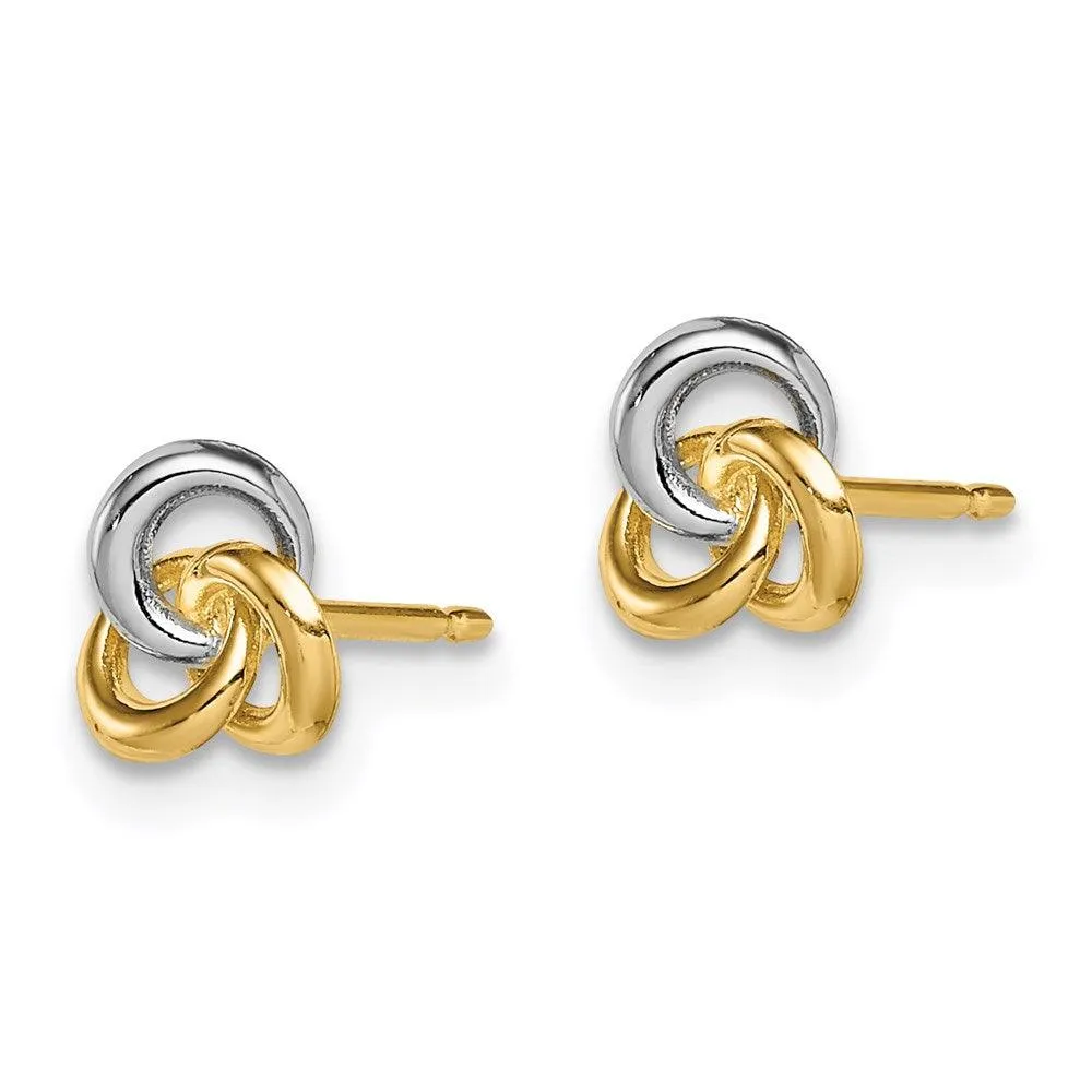 Madi K Kid's 14k w/Rhodium  Love Knot Post Earrings