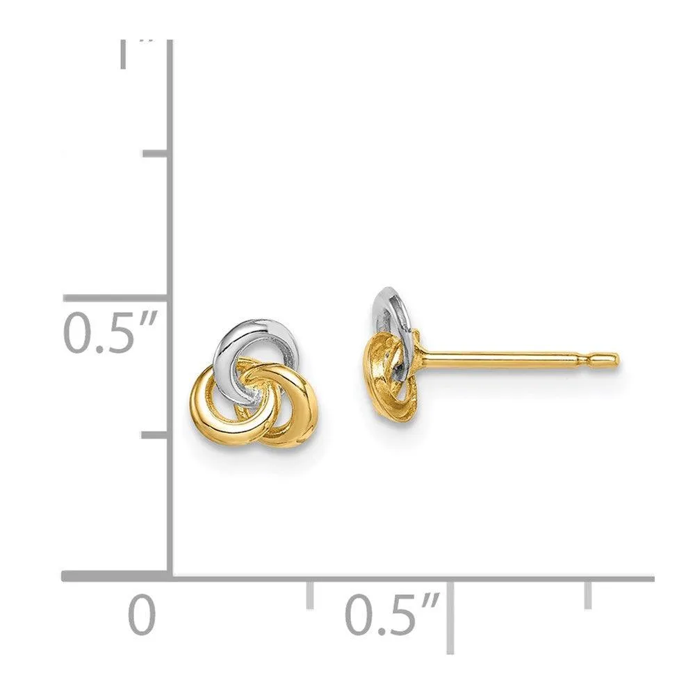 Madi K Kid's 14k w/Rhodium  Love Knot Post Earrings