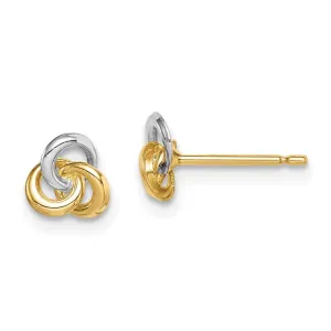 Madi K Kid's 14k w/Rhodium  Love Knot Post Earrings