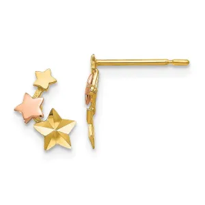Madi K Kid's 14k Yellow & Rose Gold  D/C  Star Post Earrings