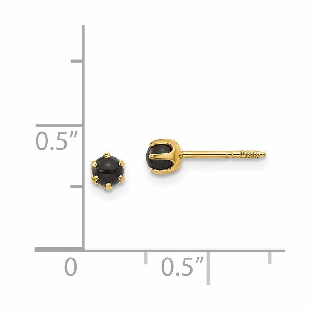 Madi K Kid's 14k  3mm Onyx Post Earrings