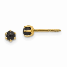 Madi K Kid's 14k  3mm Onyx Post Earrings