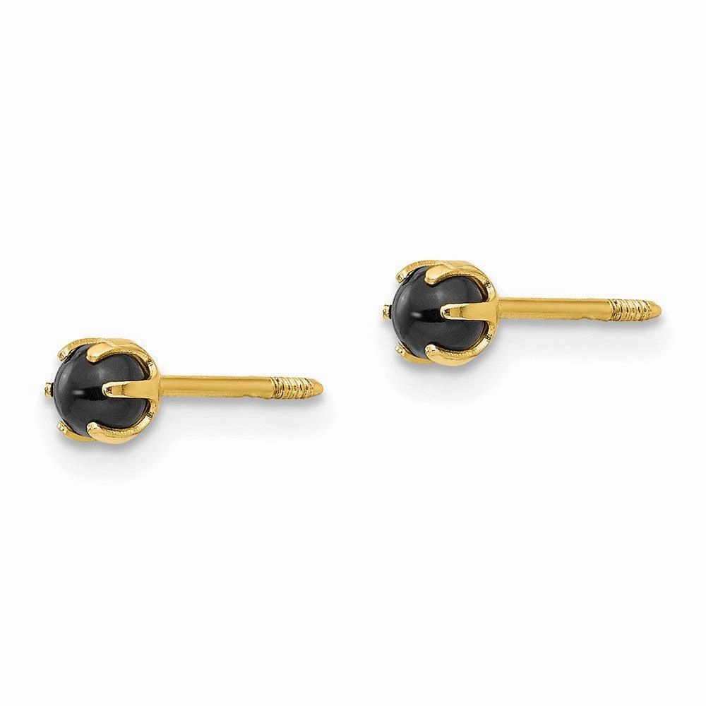 Madi K Kid's 14k  3mm Onyx Post Earrings