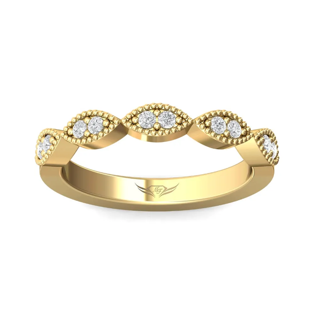 Martin Flyer 14k Milgrain Edge Wedding Band