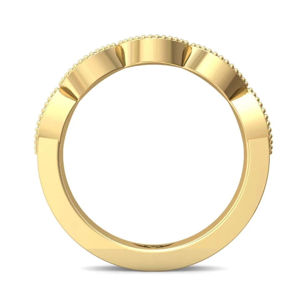 Martin Flyer 14k Milgrain Edge Wedding Band