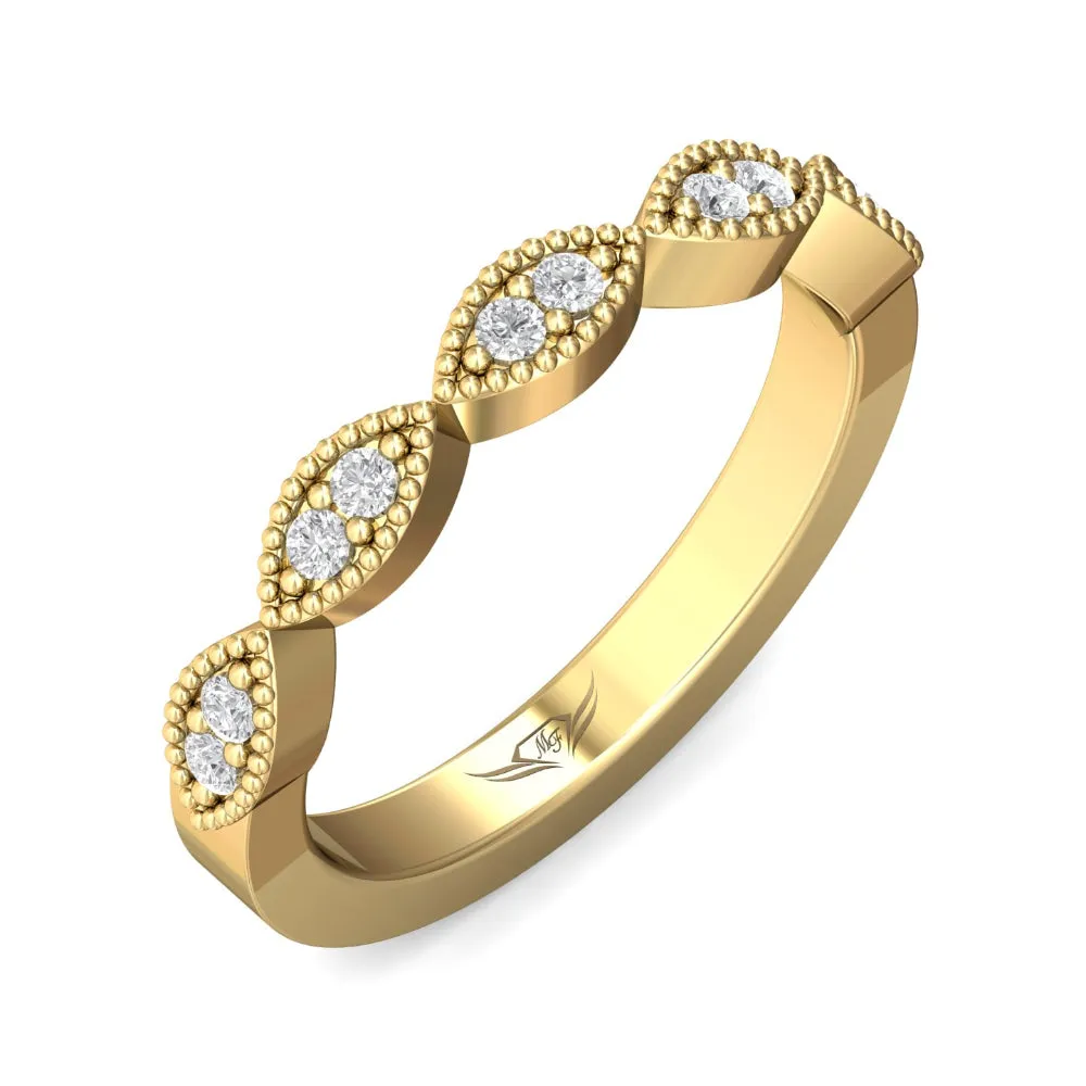 Martin Flyer 14k Milgrain Edge Wedding Band