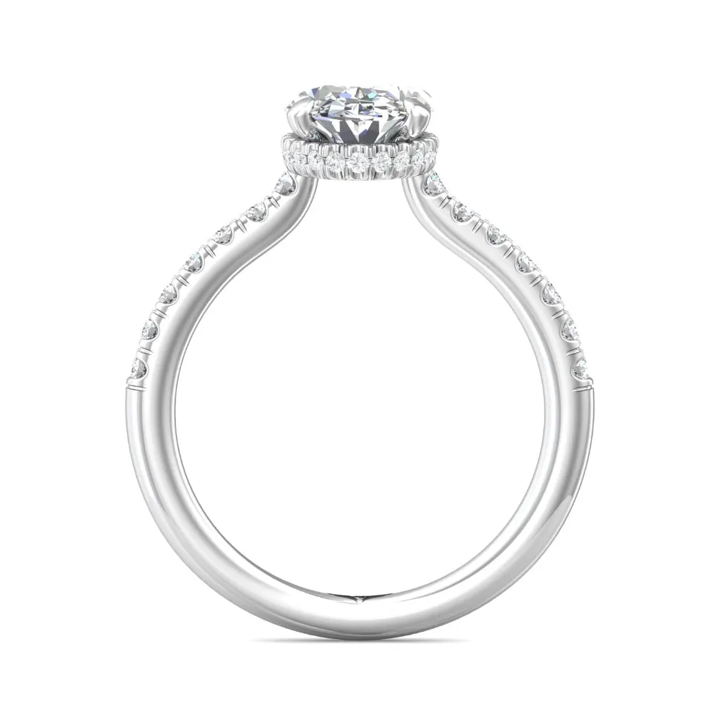 Martin Flyer 14k Oval Diamond Engagement Ring with Hidden Halo