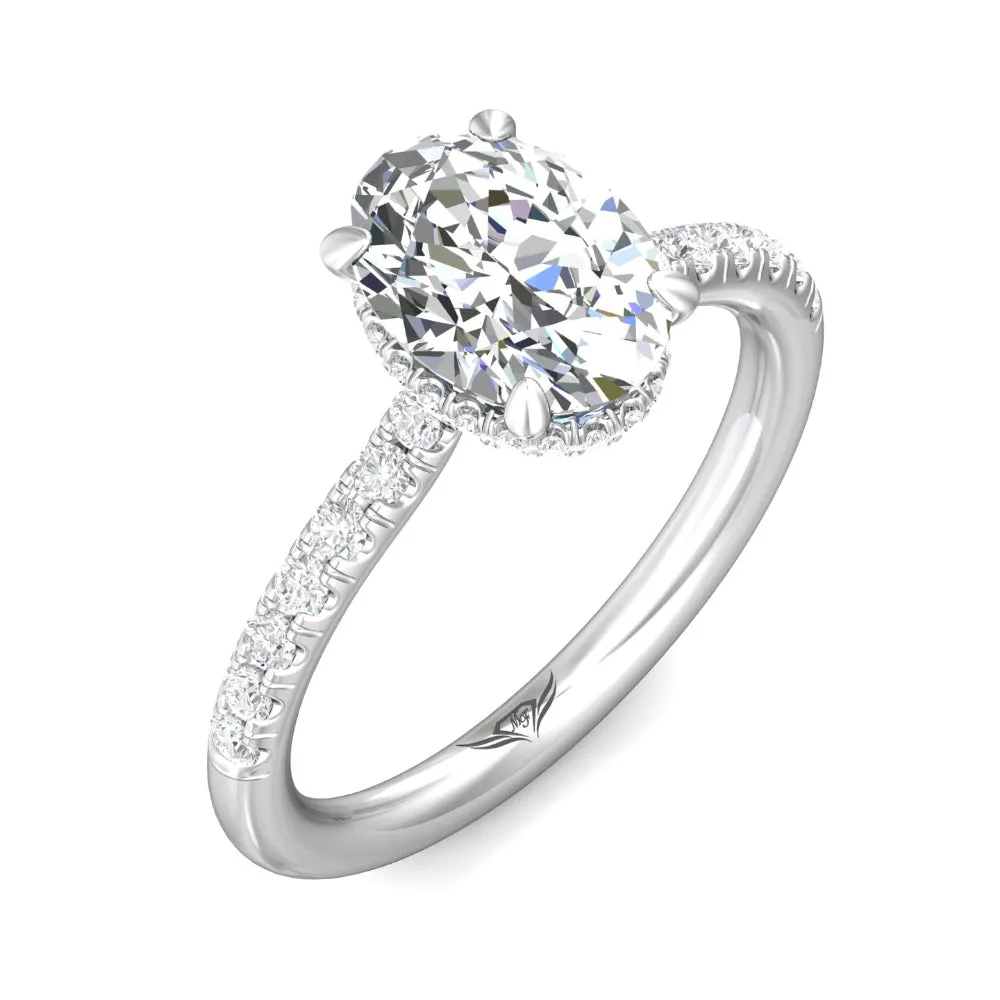 Martin Flyer 14k Oval Diamond Engagement Ring with Hidden Halo