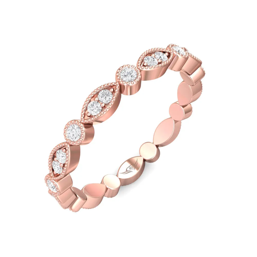 Martin Flyer 14k Rose Gold Diamond Eternity Band