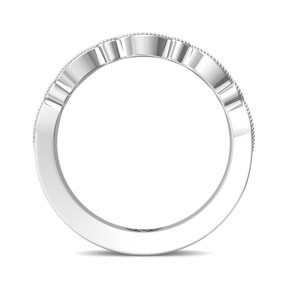 Martin Flyer 14k Round and Marquise Bead Set Wedding Band