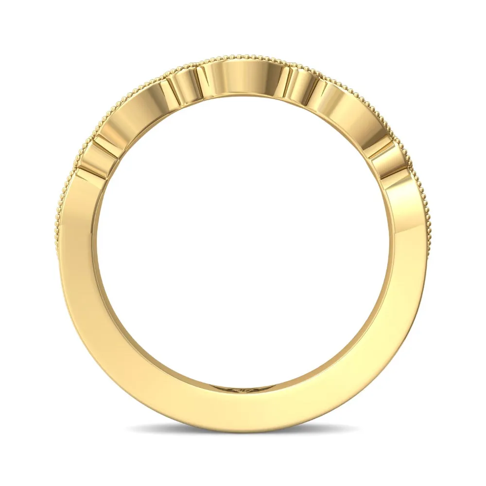 Martin Flyer 14k Round and Marquise Bead Set Wedding Band