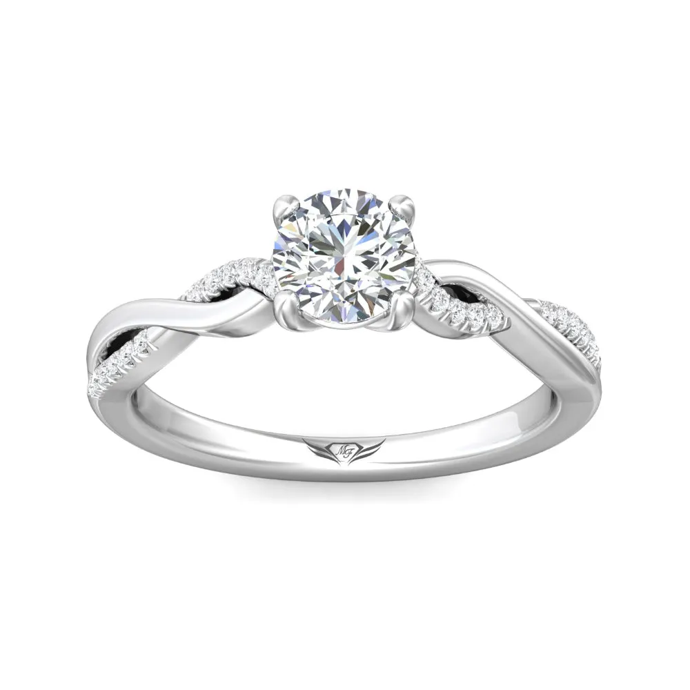 Martin Flyer 14k Round-Cut Diamond Engagement Ring with Twist Shank