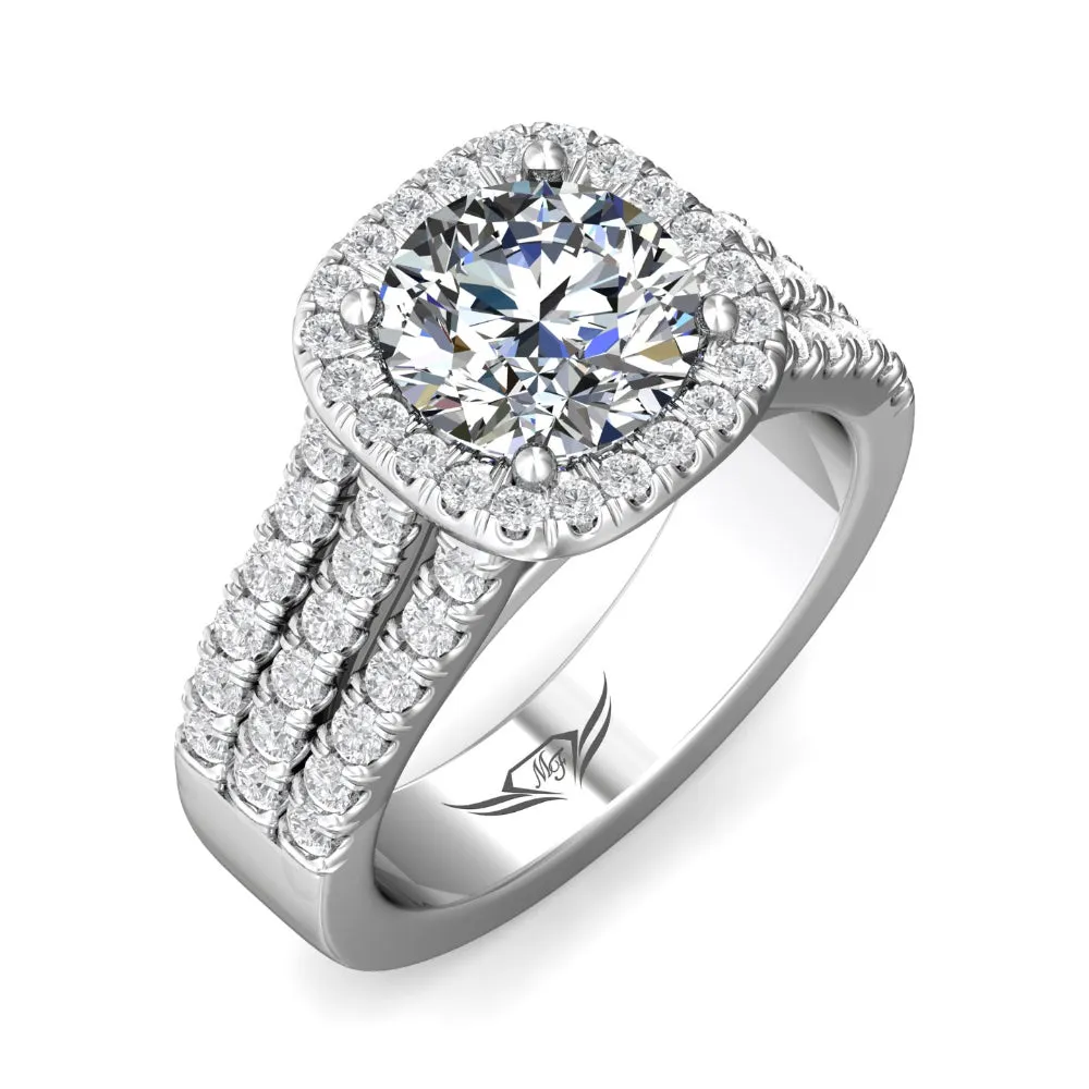 Martin Flyer 14k Round-Cut Diamond Halo Engagement Ring