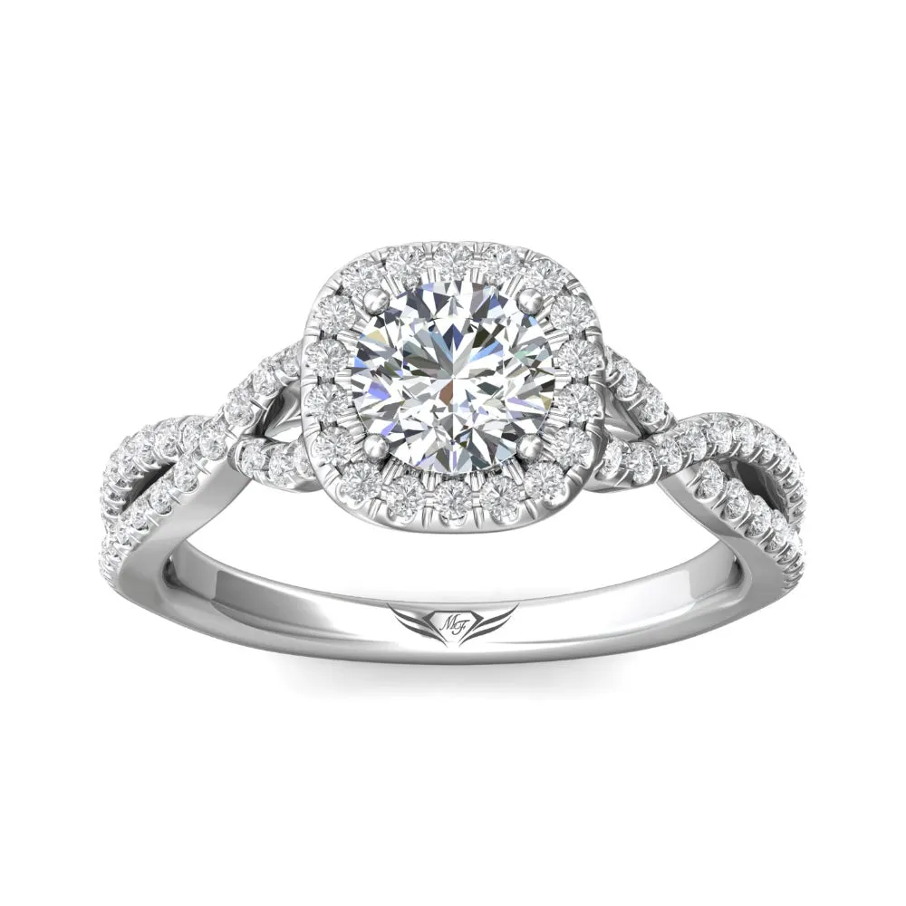 Martin Flyer 14k Round-Cut Diamond Halo Engagement Ring