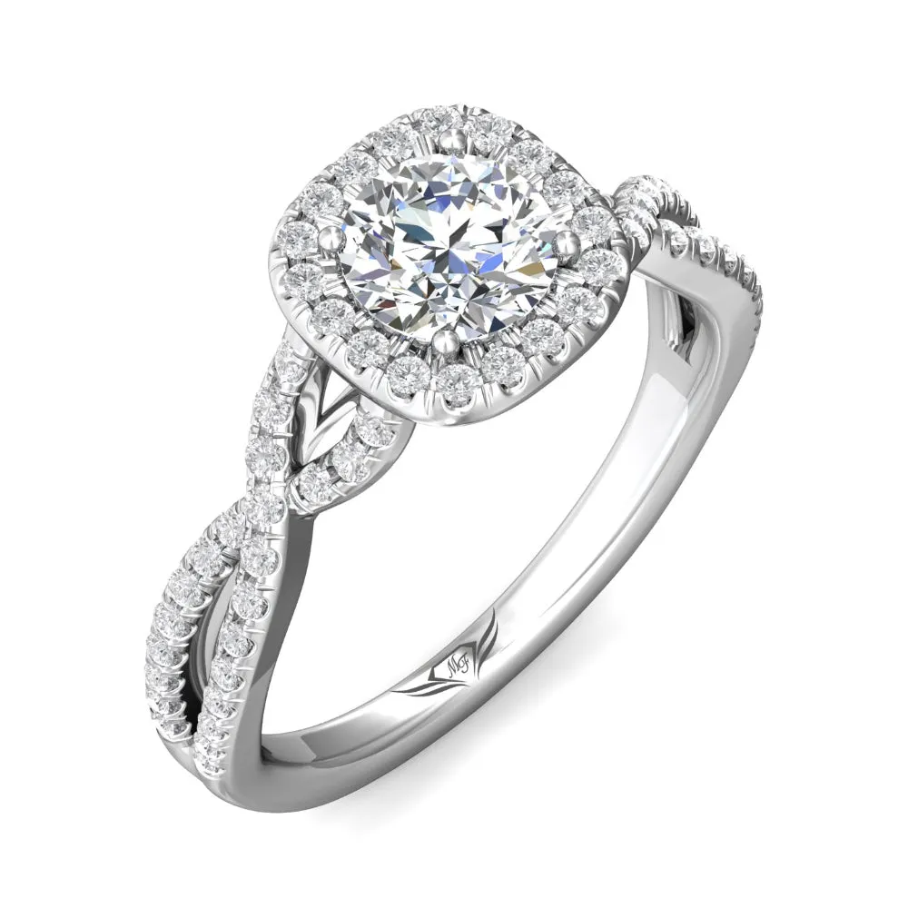Martin Flyer 14k Round-Cut Diamond Halo Engagement Ring
