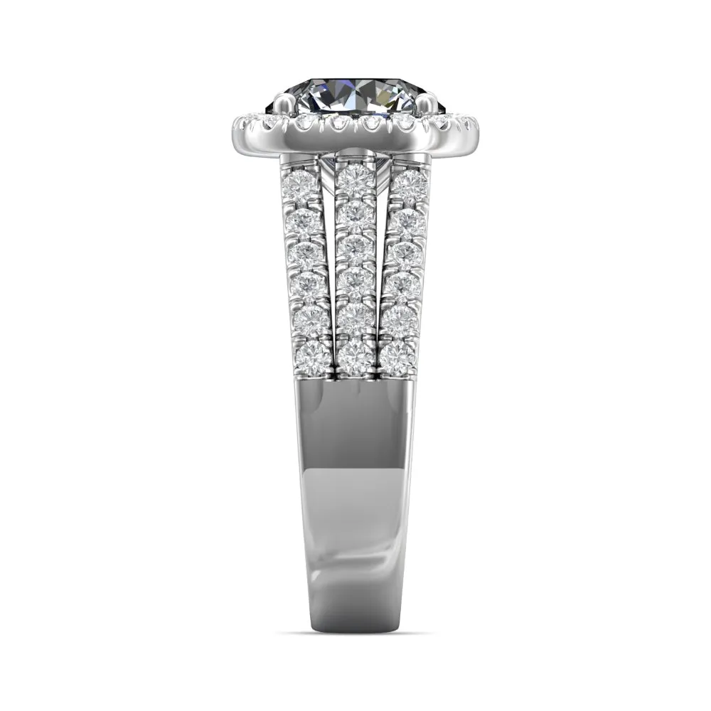 Martin Flyer 14k Round-Cut Diamond Halo Engagement Ring