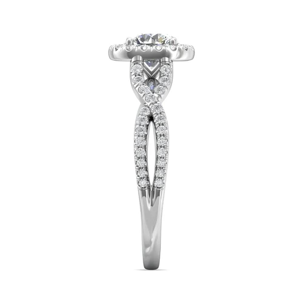 Martin Flyer 14k Round-Cut Diamond Halo Engagement Ring