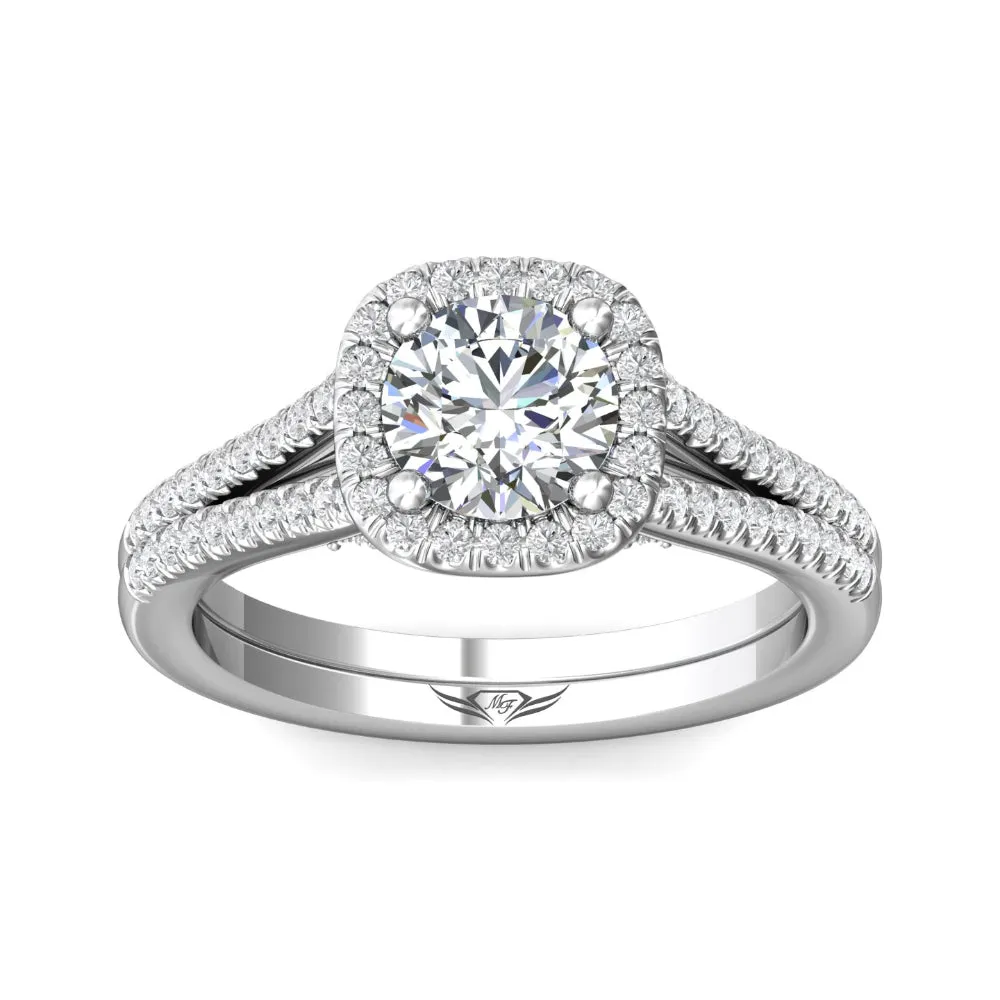 Martin Flyer 14k Round-Cut Diamond Halo Engagement Ring