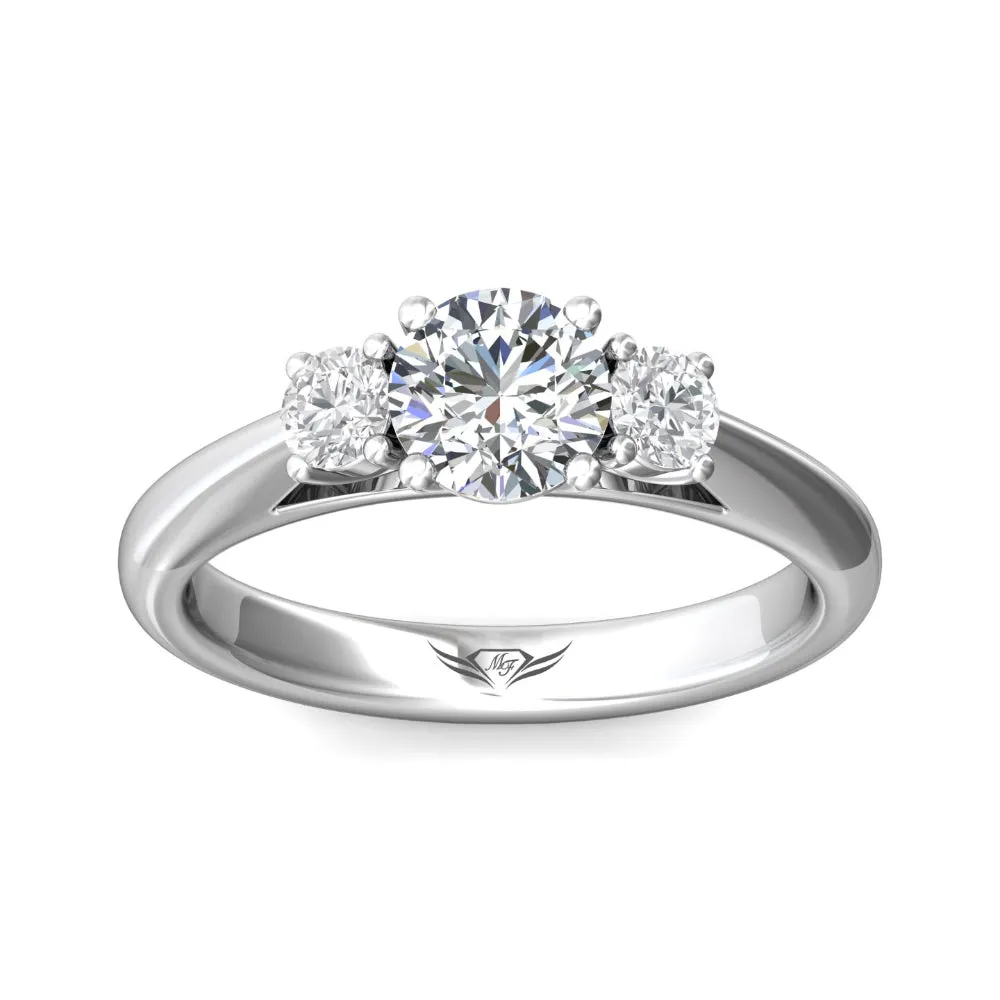Martin Flyer 14k Round-Cut Three Stone Diamond Engagement Ring