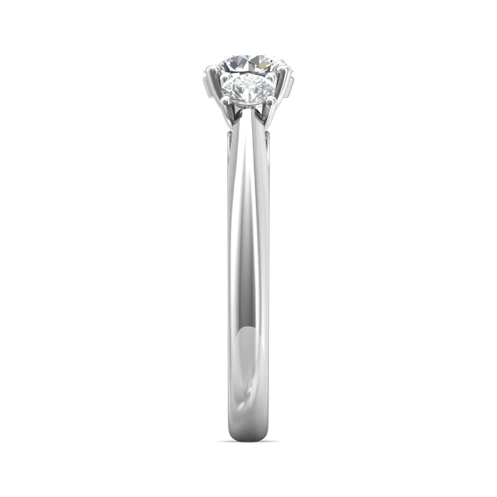 Martin Flyer 14k Round-Cut Three Stone Diamond Engagement Ring