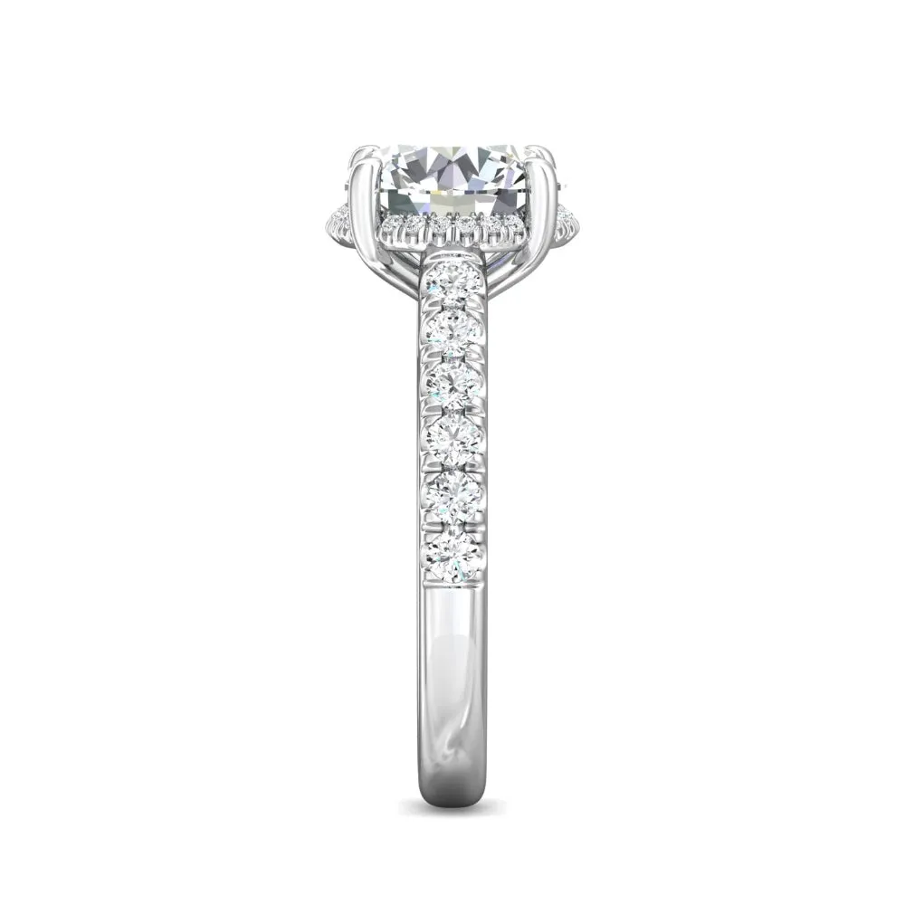 Martin Flyer 14k Round Diamond Engagement Ring with Hidden Halo